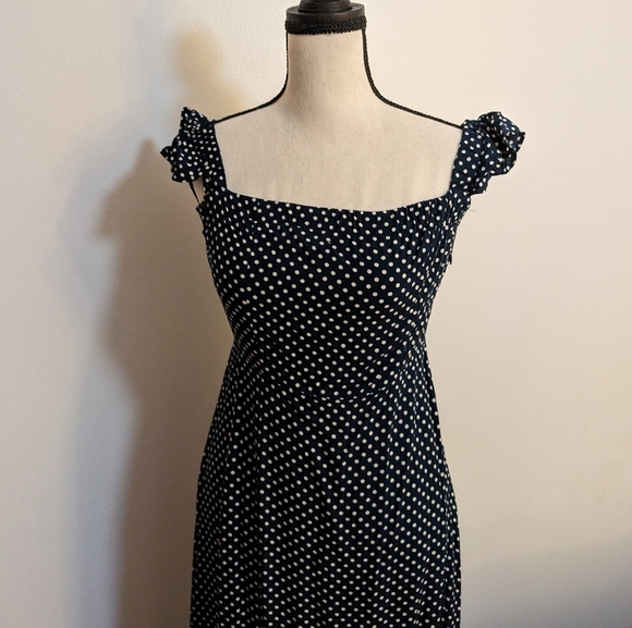 Maxi Blue Polka Dot Dress - Picture 1 of 2